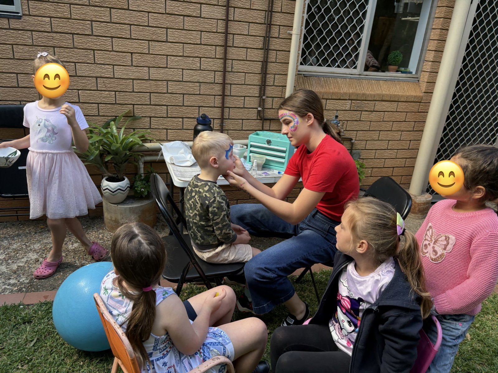 Face painting at a party