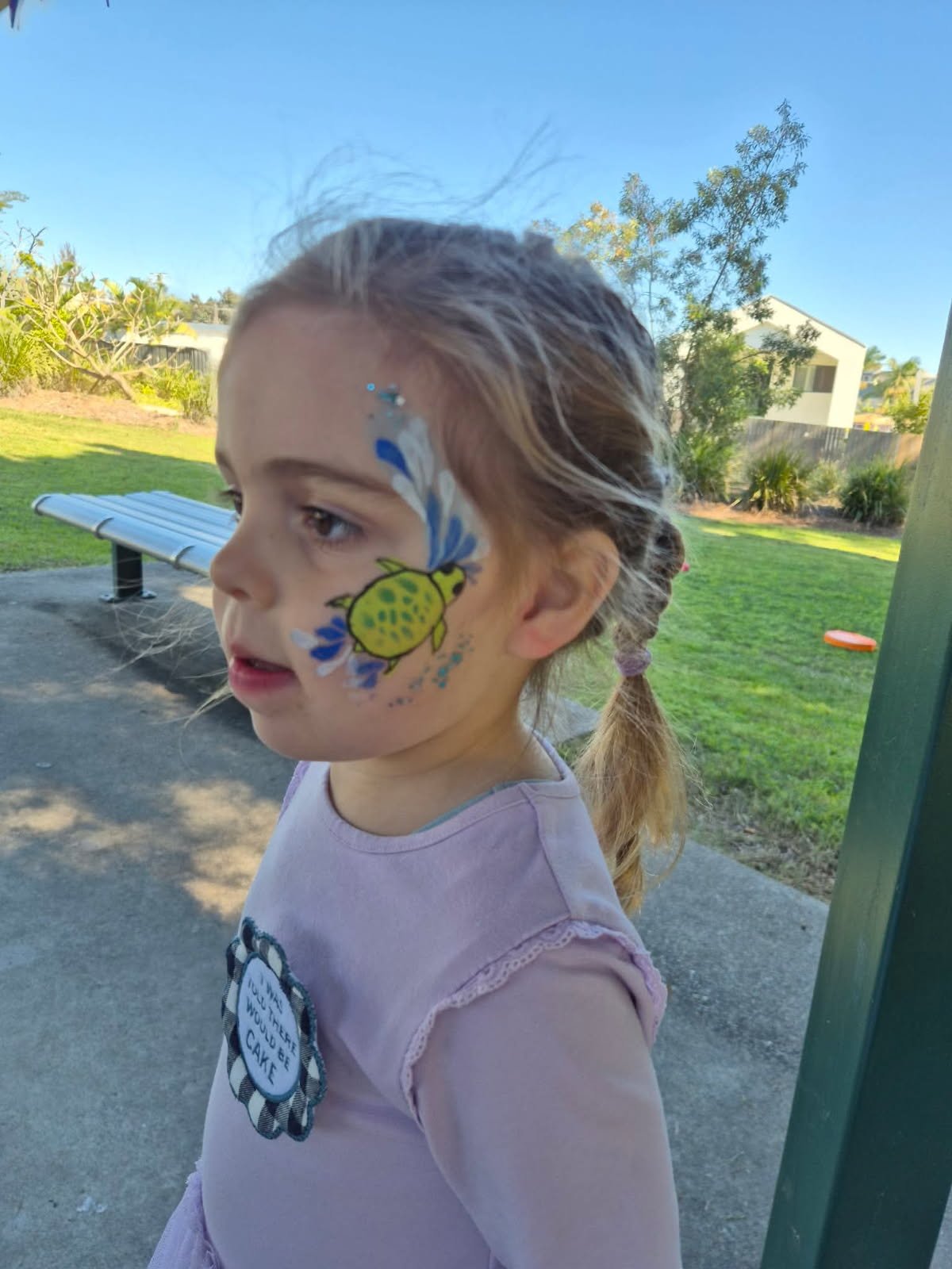 Turtle face painting design